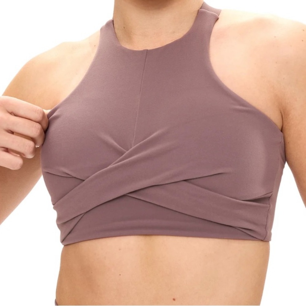 Buff Bunny Candy Crew Sports Bra in Mocha Berry, size small, never worn